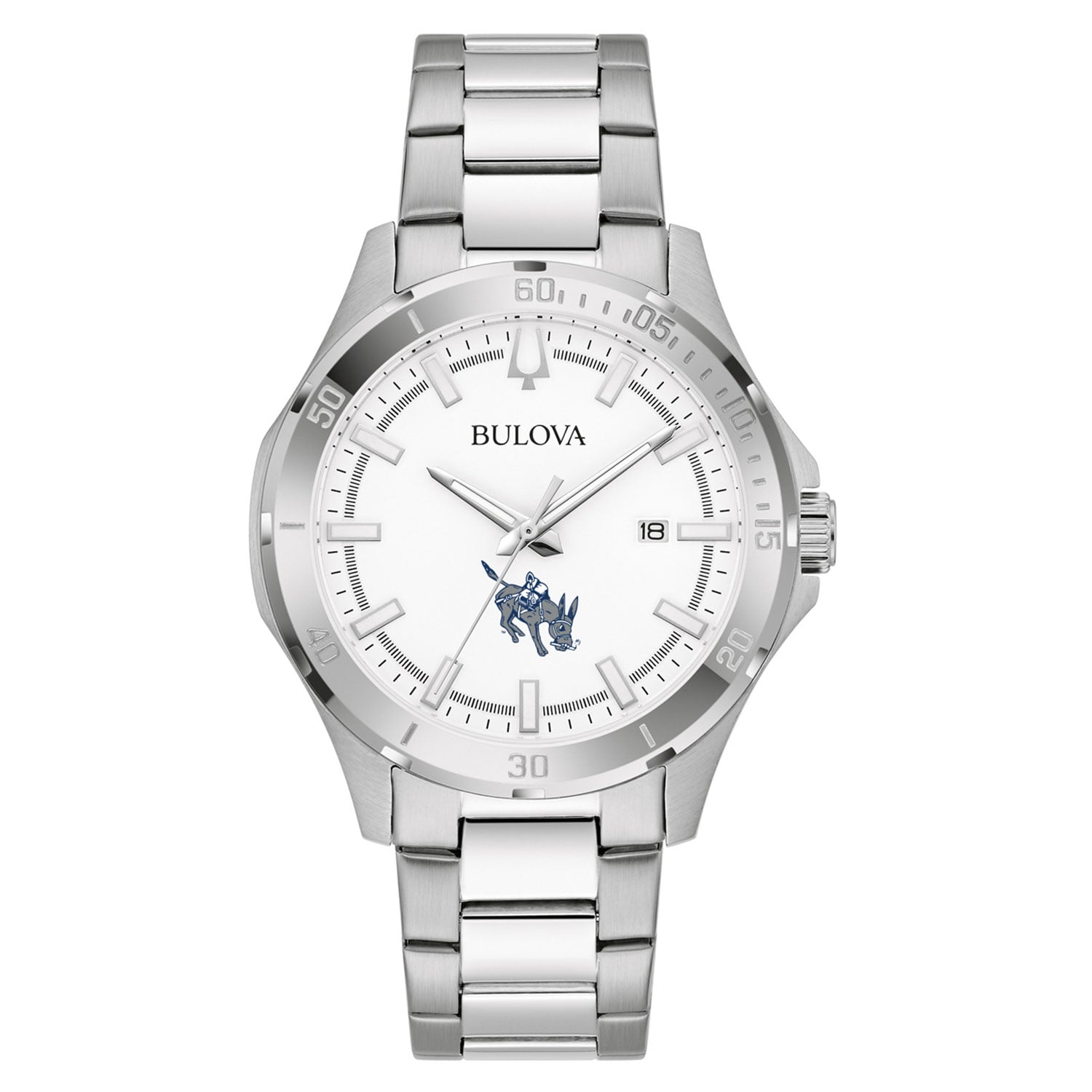 Men's Bulova Silver Colorado School of Mines Orediggers Stainless Steel Classic Sport Watch
