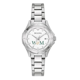 Women's Bulova Silver William & Mary Tribe Stainless Steel Classic Sport Watch