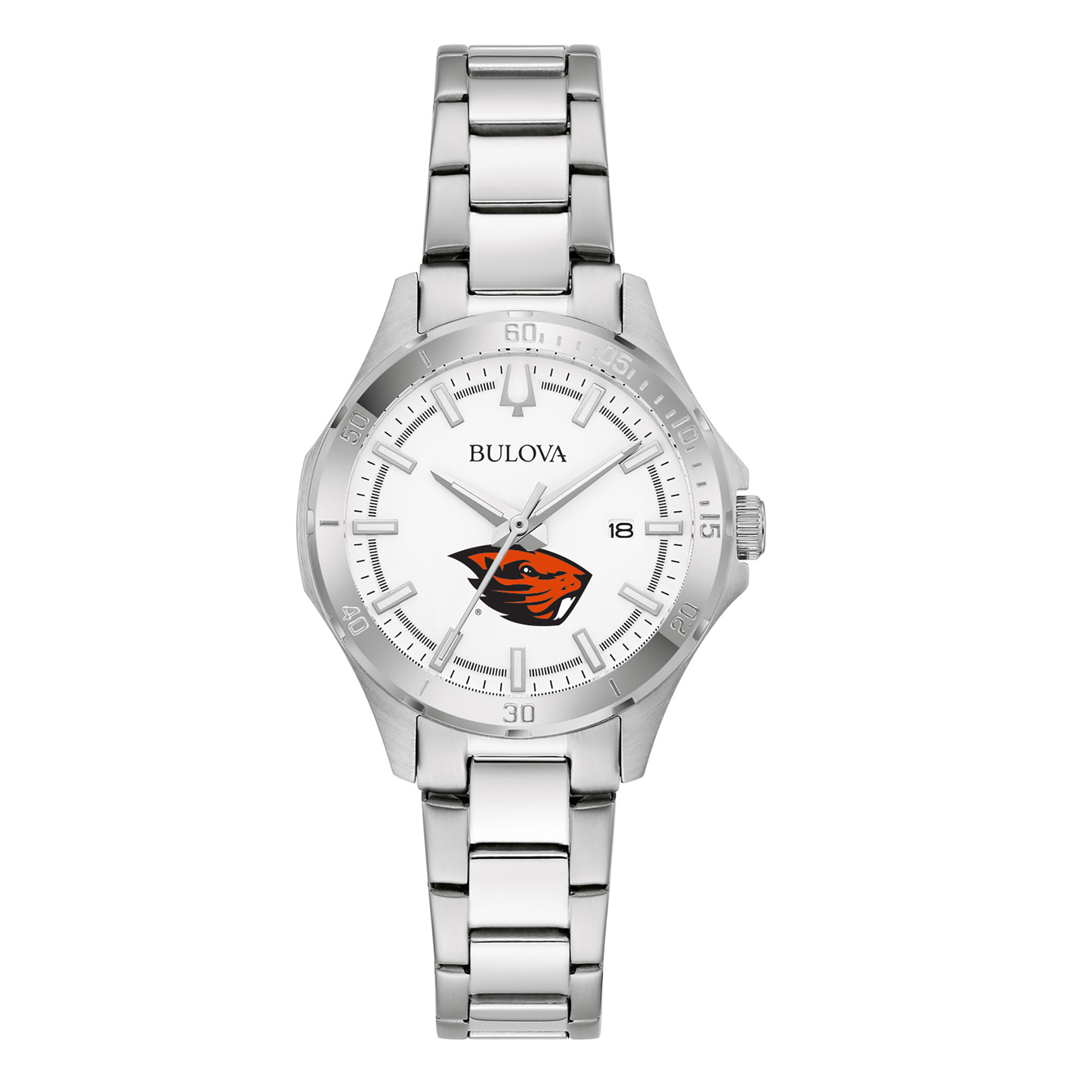 Women's Bulova Silver Oregon State Beavers Stainless Steel Classic Sport Watch