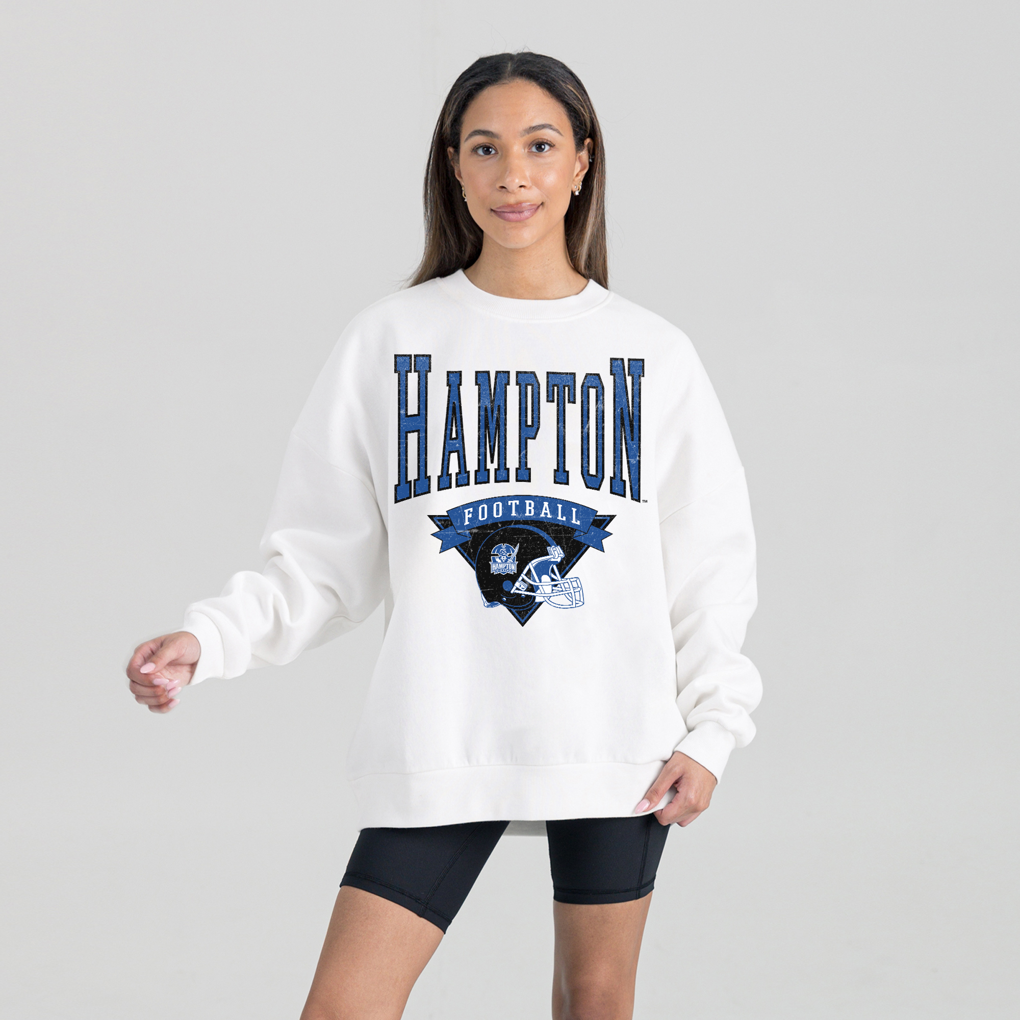 Women’s Gameday Couture White Hampton Pirates Oversized Good Vibes Premium Fleece Drop Shoulder Pullover Sweatshirt Women’s Gameday Couture White Hampton Pirates Oversized Good Vibes Premium Fleece Drop Shoulder Pullover Sweatshirt