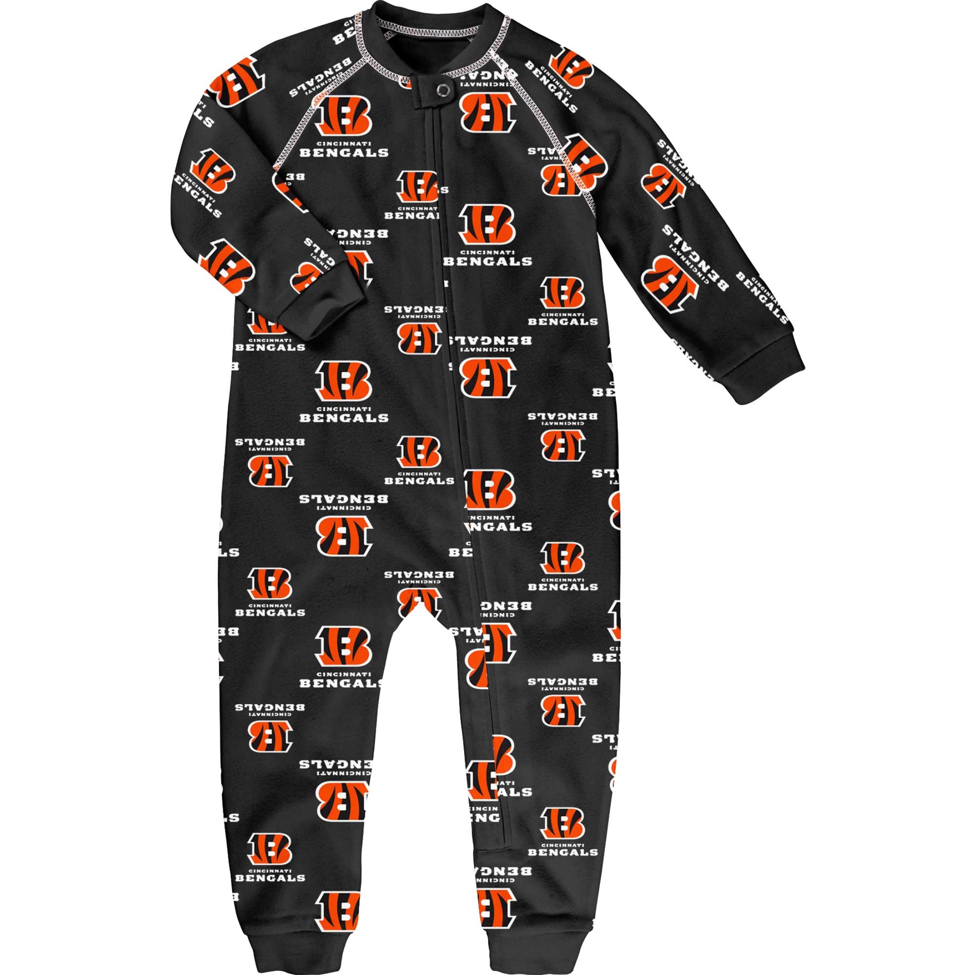 Toddler Black Cincinnati Bengals Allover Print Raglan Full-Zip Jumper Toddler Black Cincinnati Bengals Allover Print Raglan Full-Zip Jumper