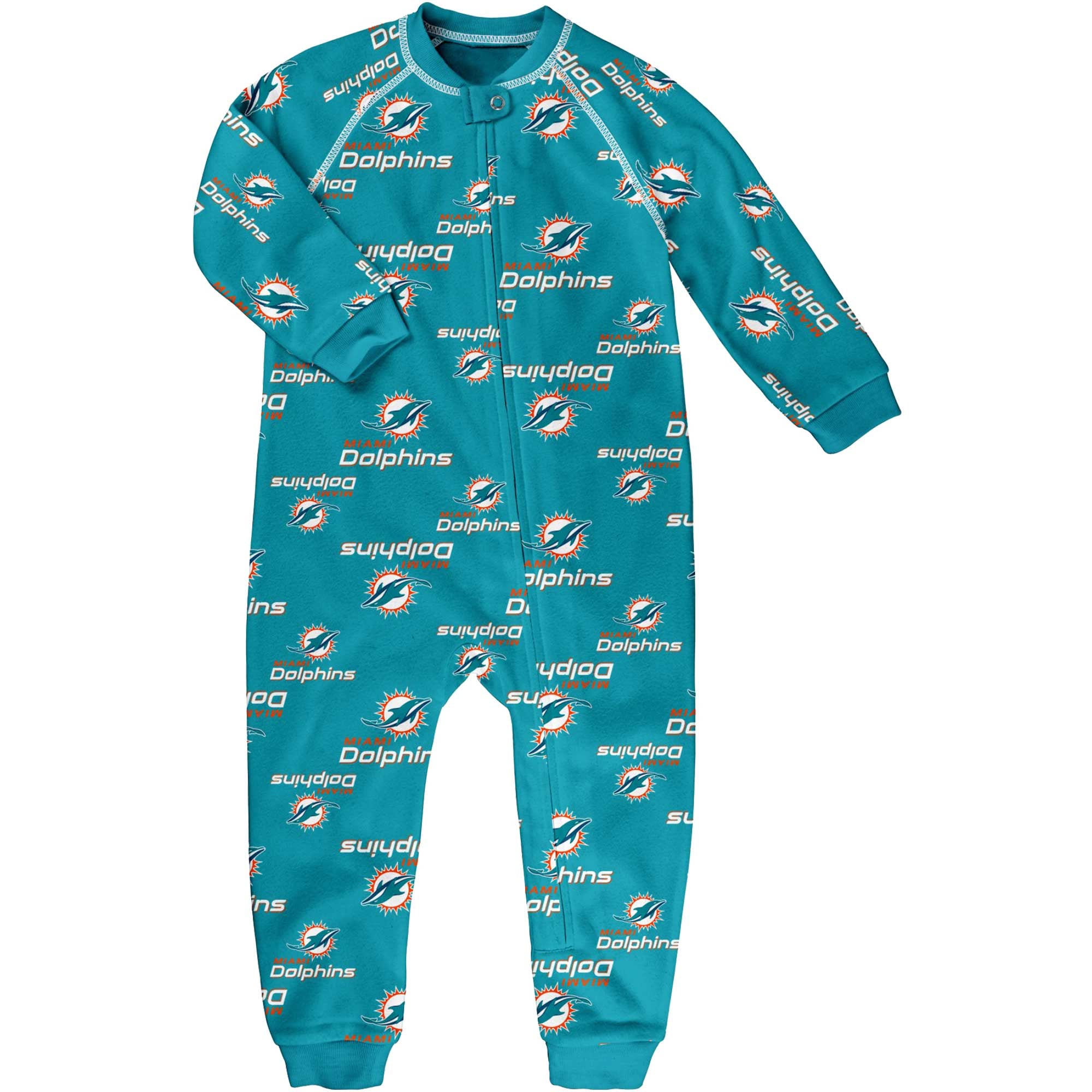 Toddler Aqua Miami Dolphins Allover Print Raglan Full-Zip Jumper Toddler Aqua Miami Dolphins Allover Print Raglan Full-Zip Jumper