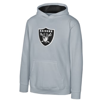 Youth Outerstuff Silver Las Vegas Raiders Prime Pullover Hoodie