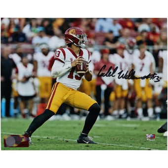 Caleb Williams USC Trojans Autographed 8" x 10" Throwing Photograph