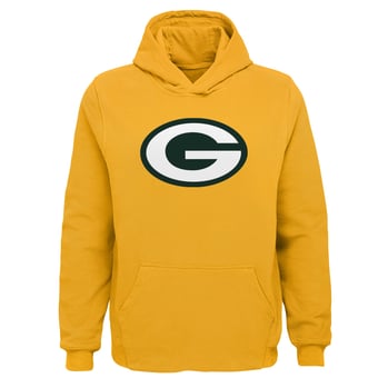 Youth Gold Green Bay Packers Team Logo Pullover Hoodie