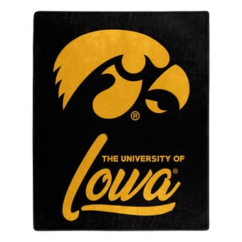 "The Northwest Group  Iowa Hawkeyes 50"" x 60"" Signature Raschel Plush Throw Blanket"
