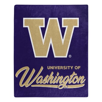 "The Northwest Group  Washington Huskies 50"" x 60"" Signature Raschel Plush Throw Blanket"