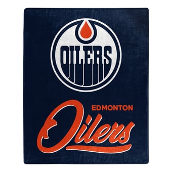 "The Northwest Group  Edmonton Oilers 50"" x 60"" Signature Raschel Plush Throw Blanket"