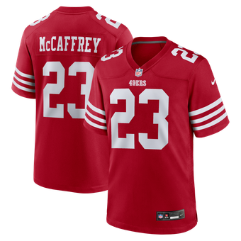 Men's Nike Christian McCaffrey Scarlet San Francisco 49ers Team Game Jersey