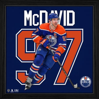 Highland Mint Connor McDavid Blue Edmonton Oilers 13'' x 13'' Impact Jersey Framed Photo