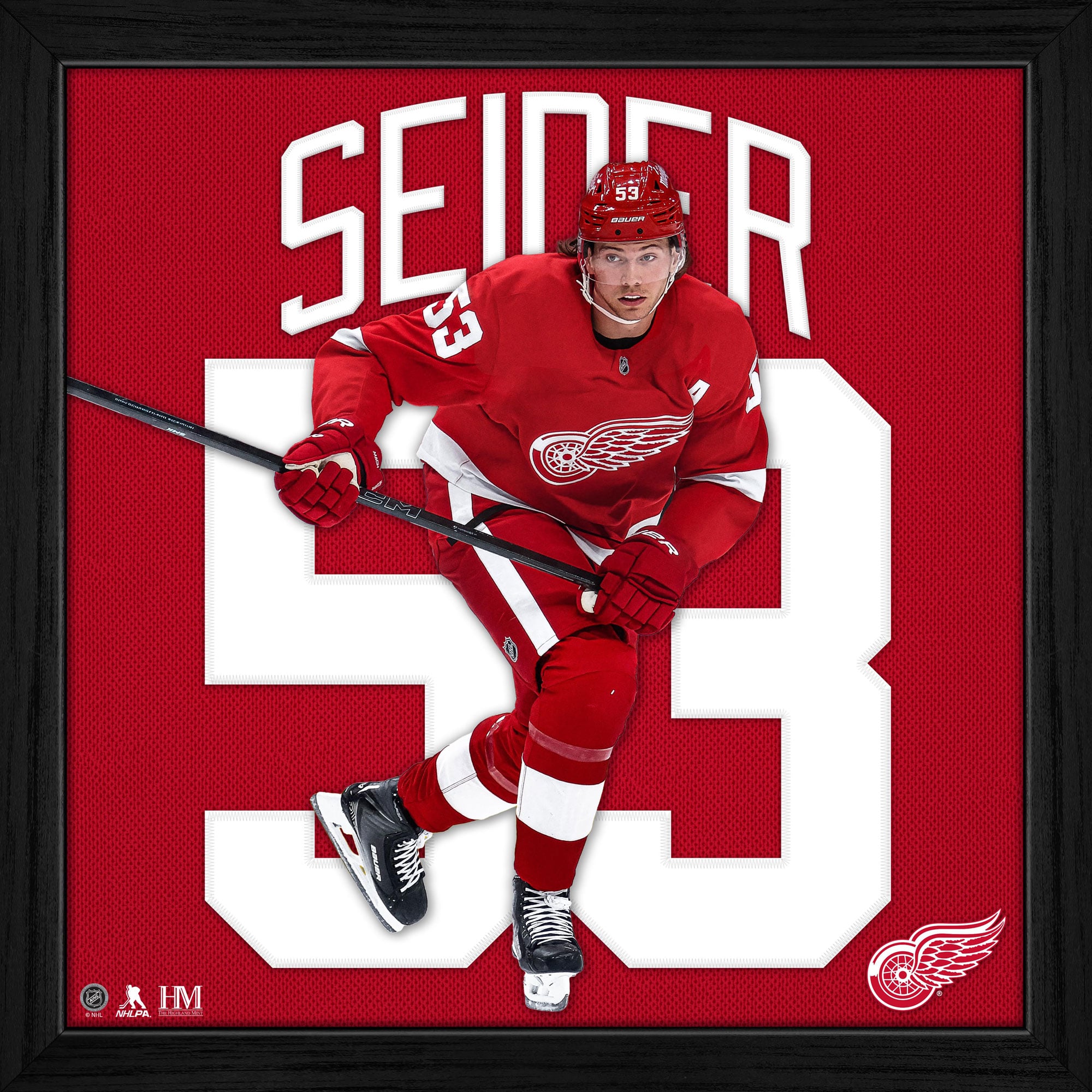Highland Mint Moritz Seider Detroit Red Wings 13'' x 13'' Impact Jersey Framed Photo