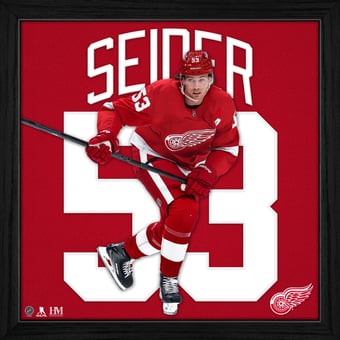 Highland Mint Moritz Seider Detroit Red Wings 13'' x 13'' Impact Jersey Framed Photo
