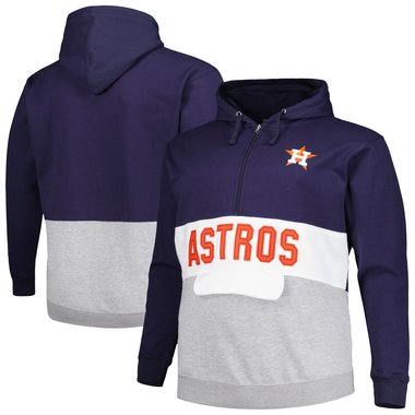 Navy/White Big & Tall Fleece Half-Zip Hoodie
