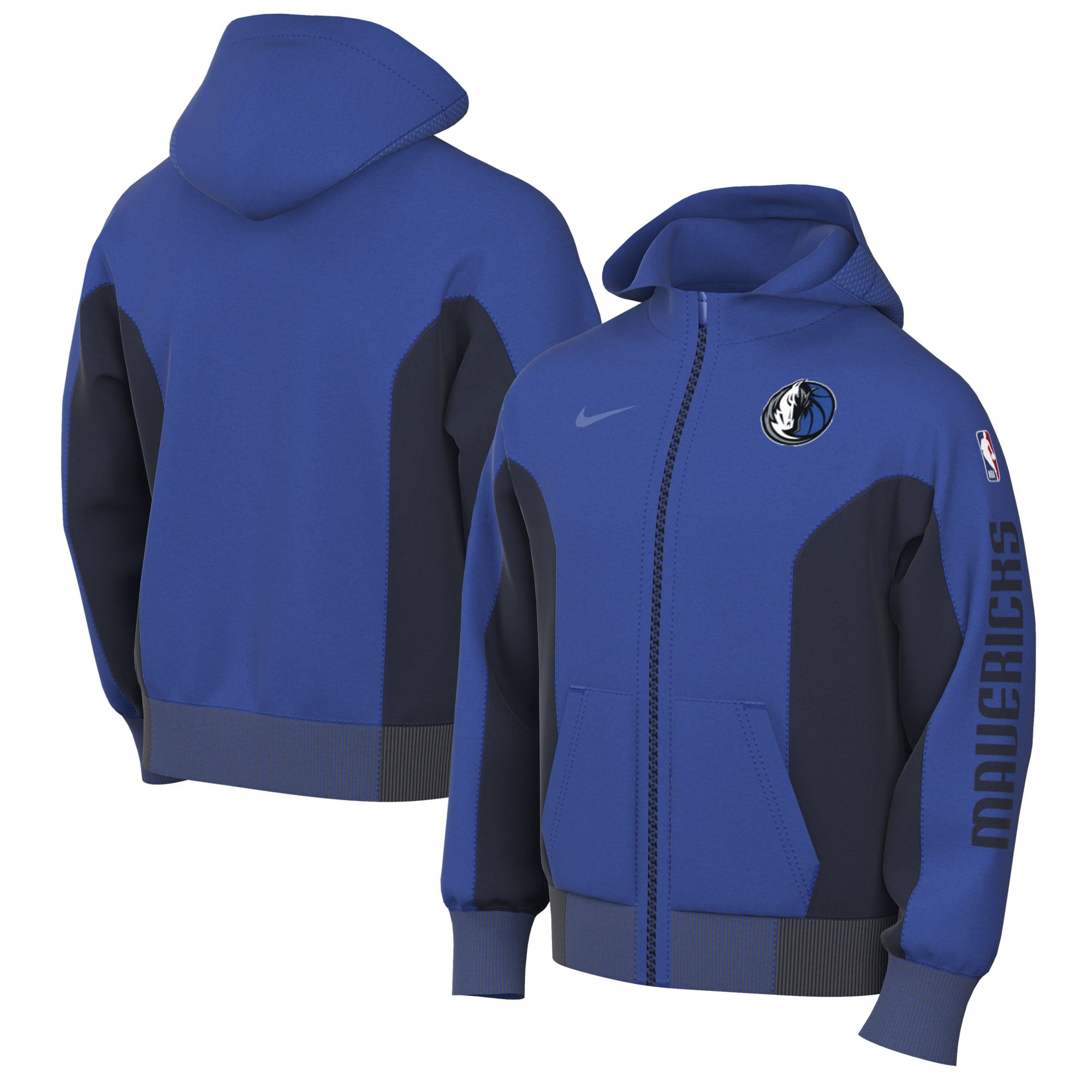 Men's Nike Blue Dallas Mavericks 2023/24 Authentic Showtime Full-Zip Hoodie