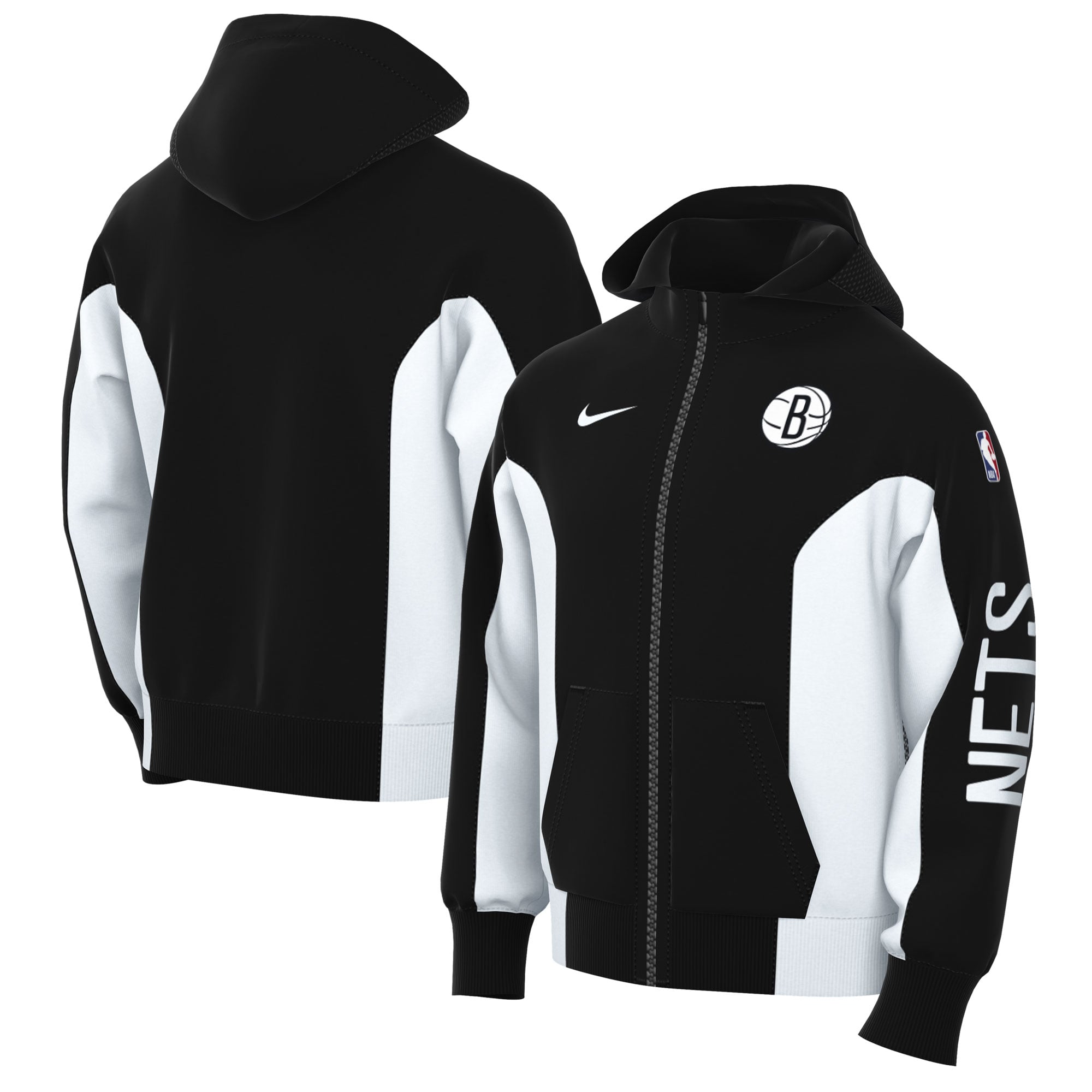 Men's Nike Black Brooklyn Nets 2023/24 Authentic Showtime Full-Zip Hoodie