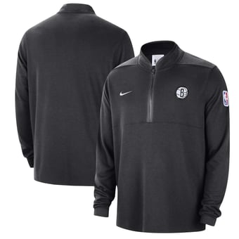 Men's Nike Black Brooklyn Nets Authentic Performance Half-Zip Jacket