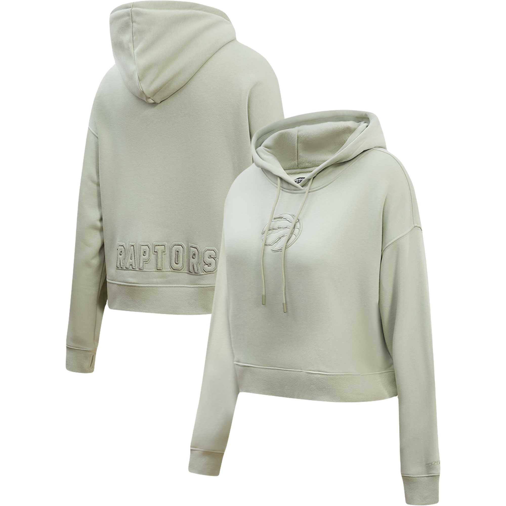 Women's Pro Standard Green Toronto Raptors Neutral Boxy Cropped Pullover Hoodie