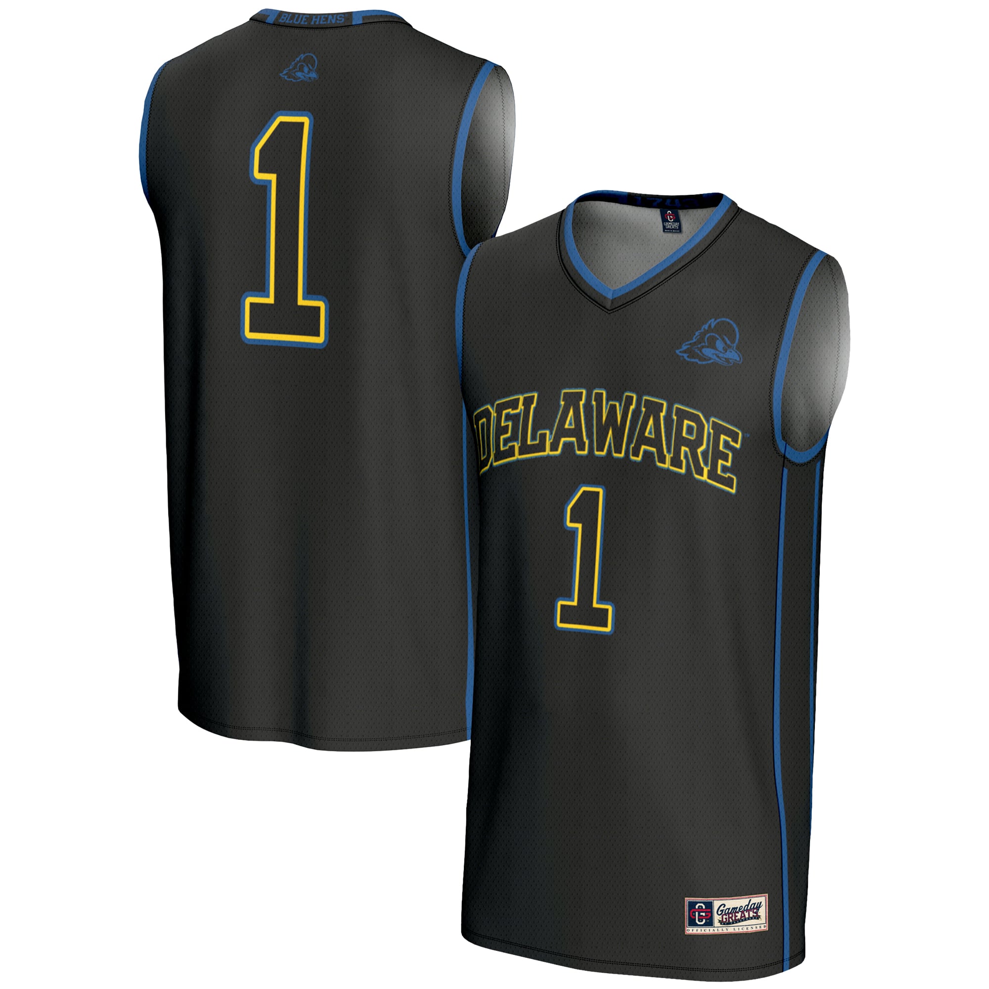 Male GameDay Greats #1  Black Delaware Fightin' Blue Hens  Lightweight Basketball Jersey
