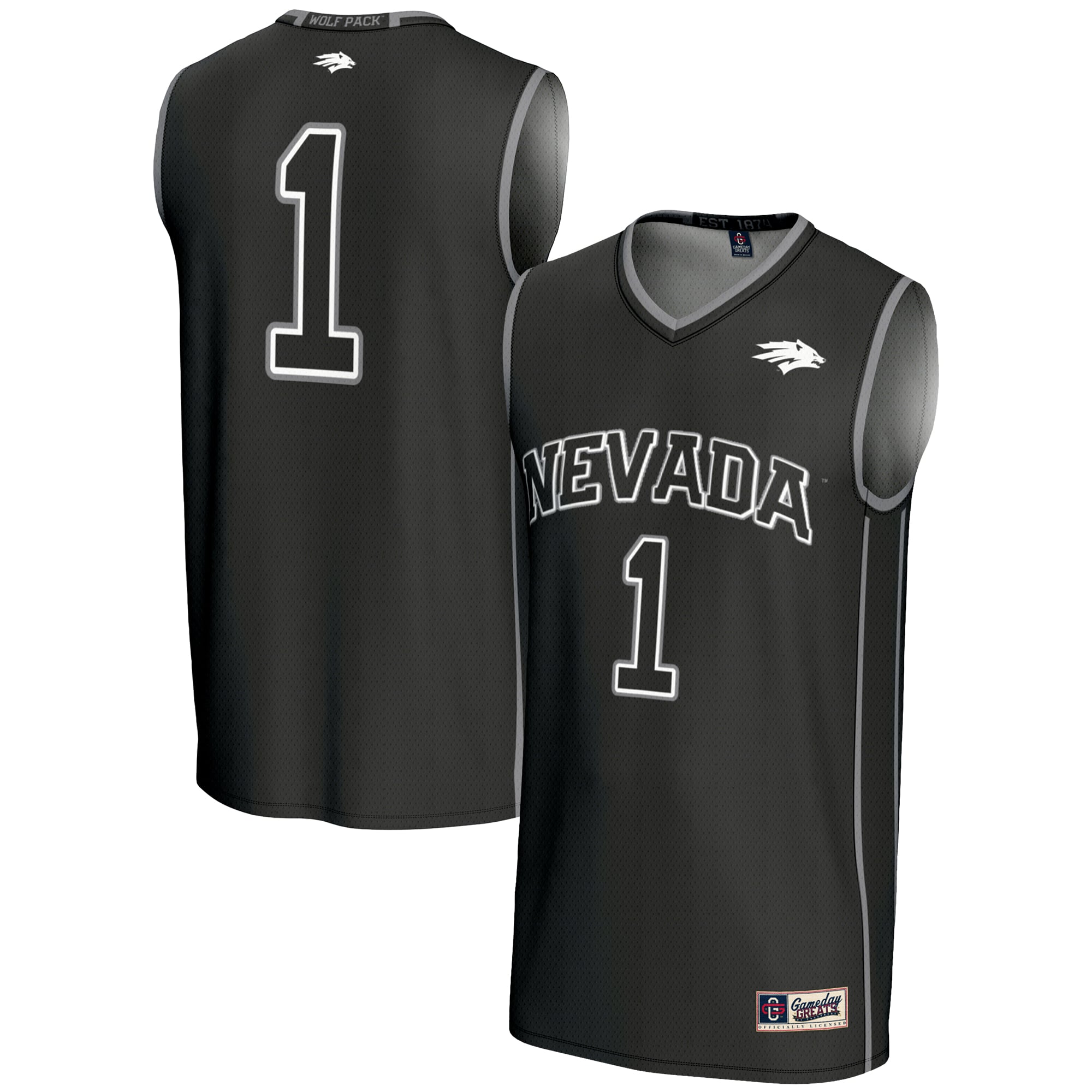 Male GameDay Greats #1  Black Nevada Wolf Pack  Lightweight Basketball Jersey