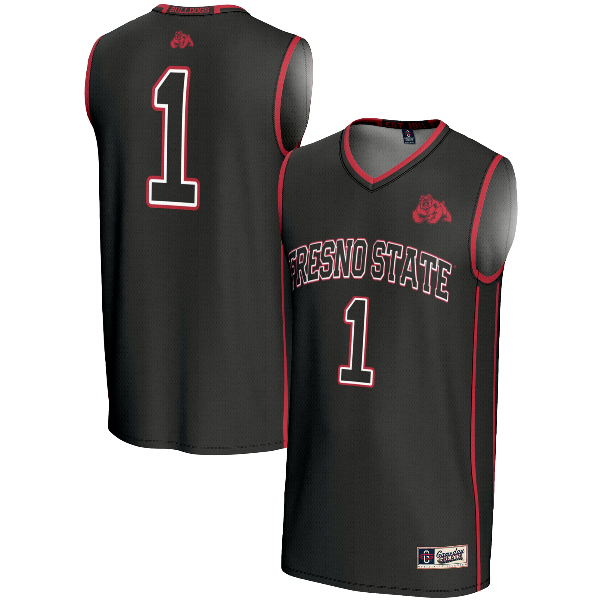 Youth GameDay Greats Black #1 Fresno State Bulldogs Lightweight Basketball Jersey