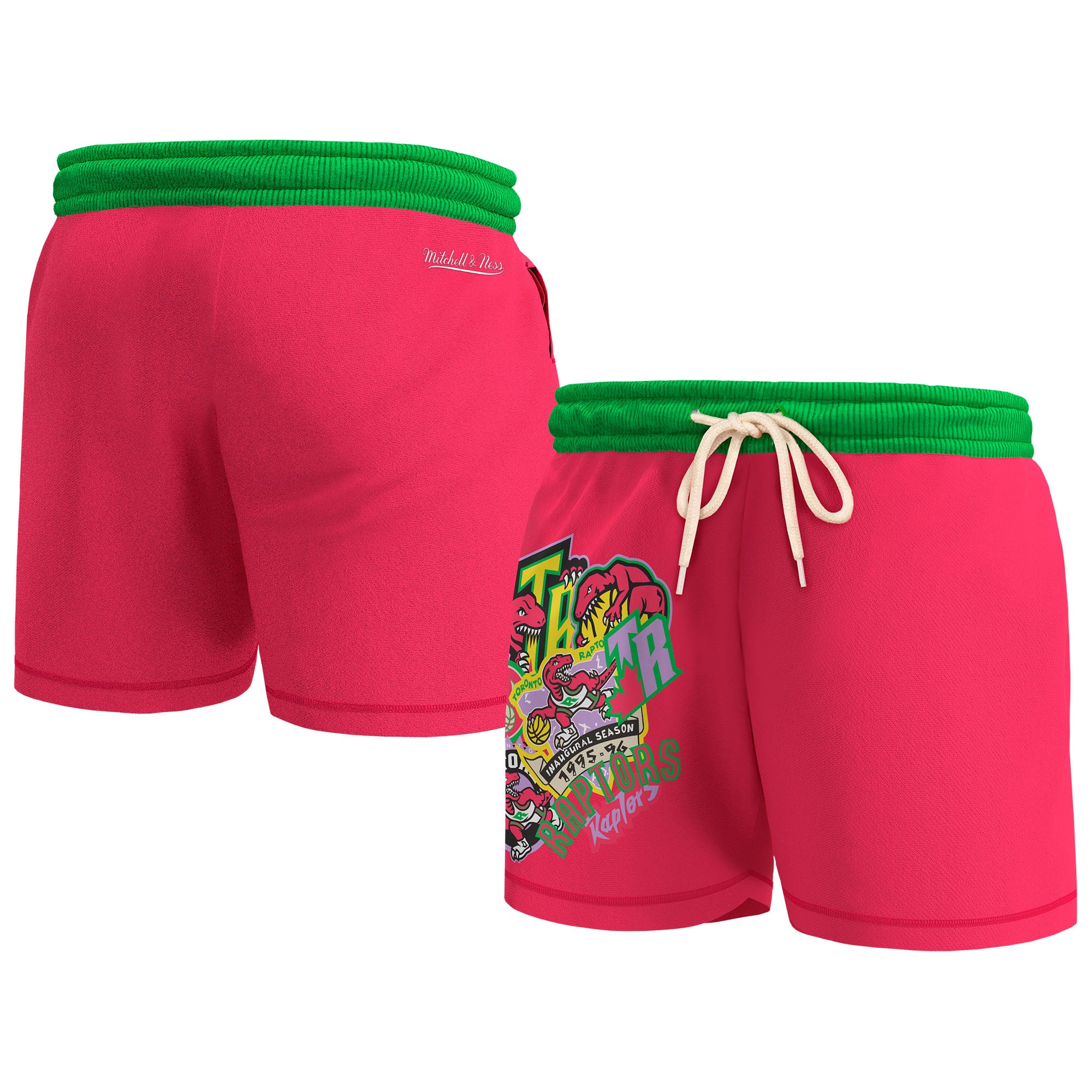 Men's Mitchell & Ness Pink Toronto Raptors Party Mix Shorts
