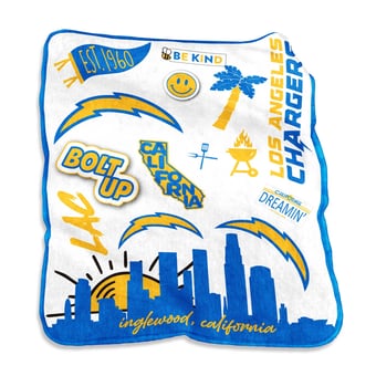 Los Angeles Chargers 50'' x 60'' Native Raschel Plush Throw Blanket