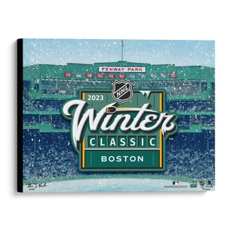 Pittsburgh Penguins vs. Boston Bruins 2023 NHL Winter Classic Stretched 20" x 24" Canvas Giclee Print - Designed and Signed by Artist Brian Konnick - Limited Edition of 23