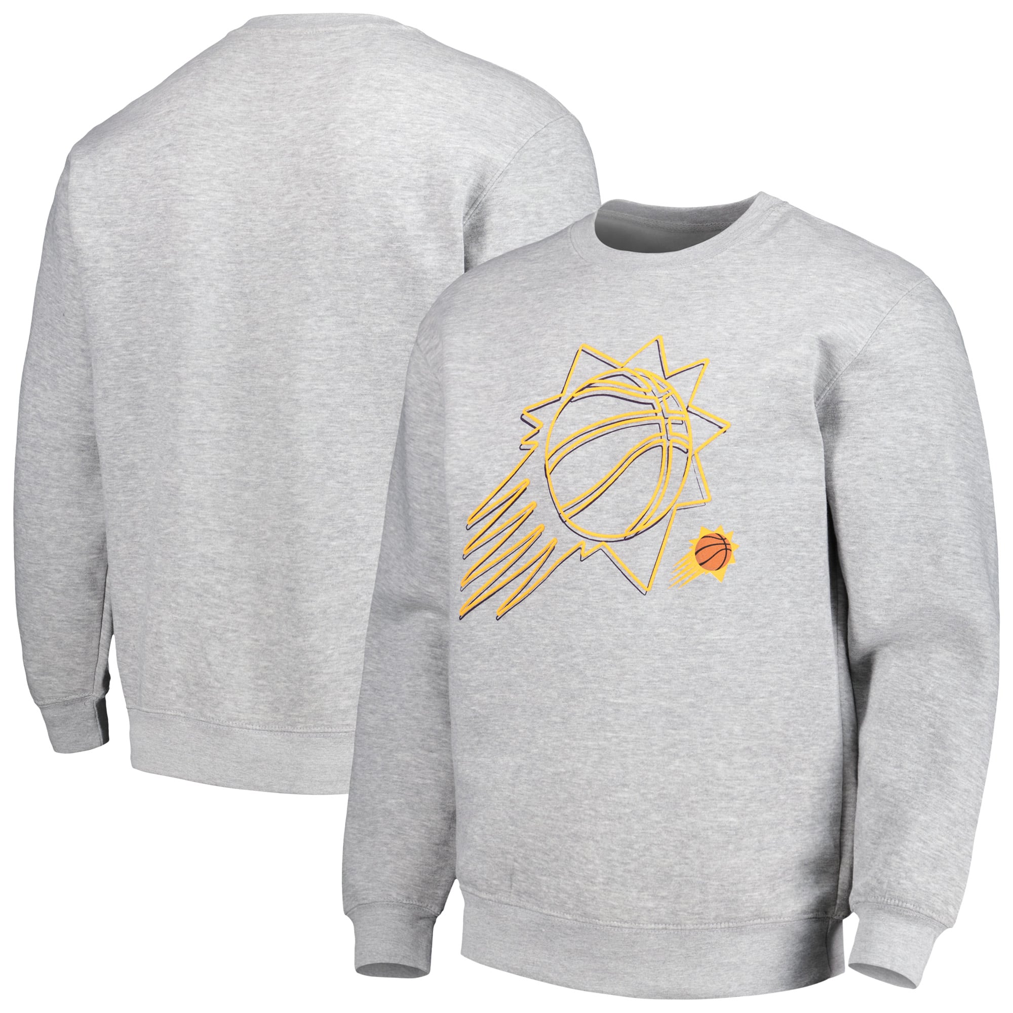 Unisex Stadium Essentials Heather Gray Phoenix Suns Element Logo Pop Pullover Sweatshirt