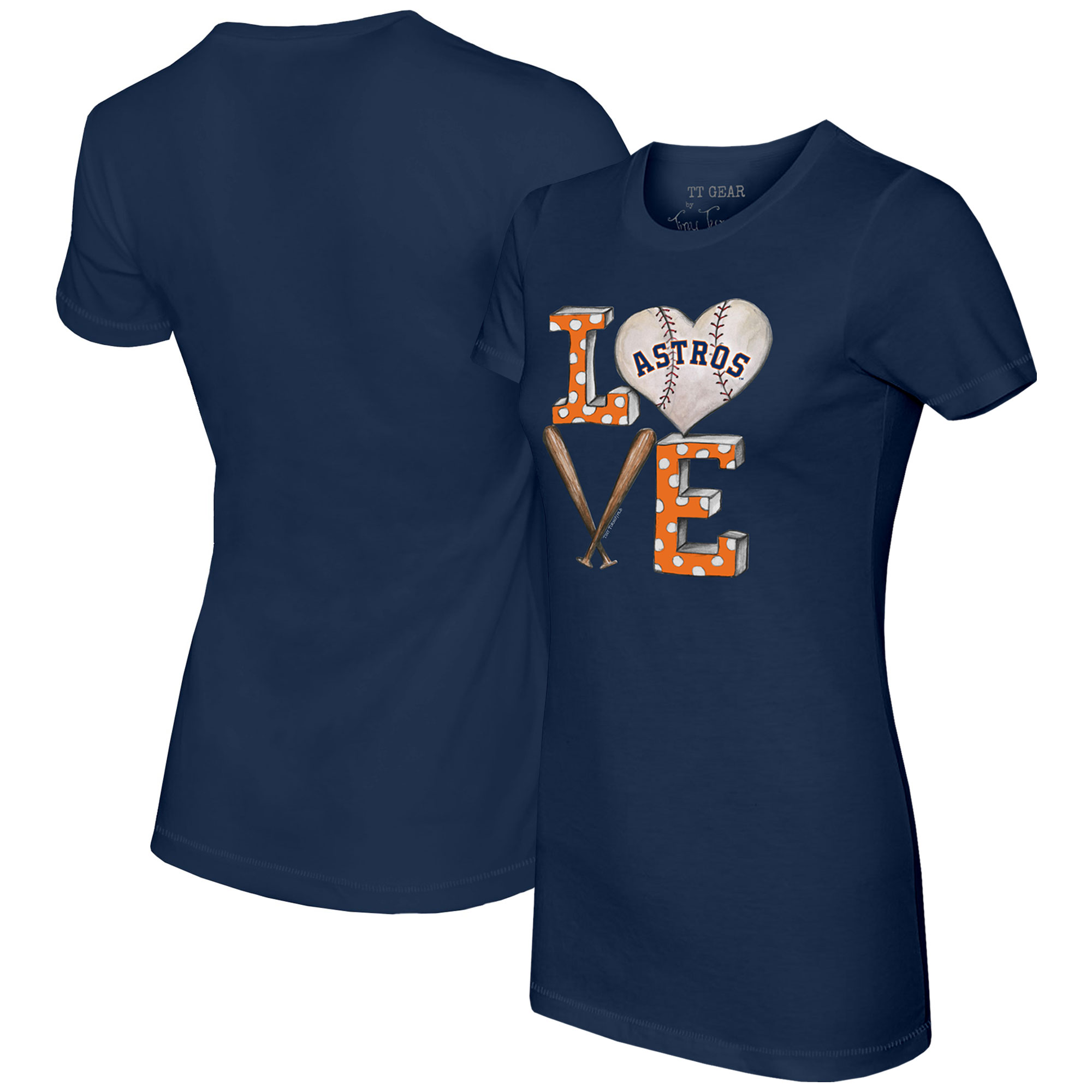 Women’s Tiny Turnip Navy Houston Astros Baseball Love T-Shirt Women’s Tiny Turnip Navy Houston Astros Baseball Love T-Shirt