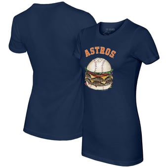 Women's Tiny Turnip Navy Houston Astros Burger T-Shirt