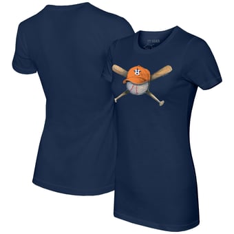 Women's Tiny Turnip Navy Houston Astros Hat Crossbats T-Shirt