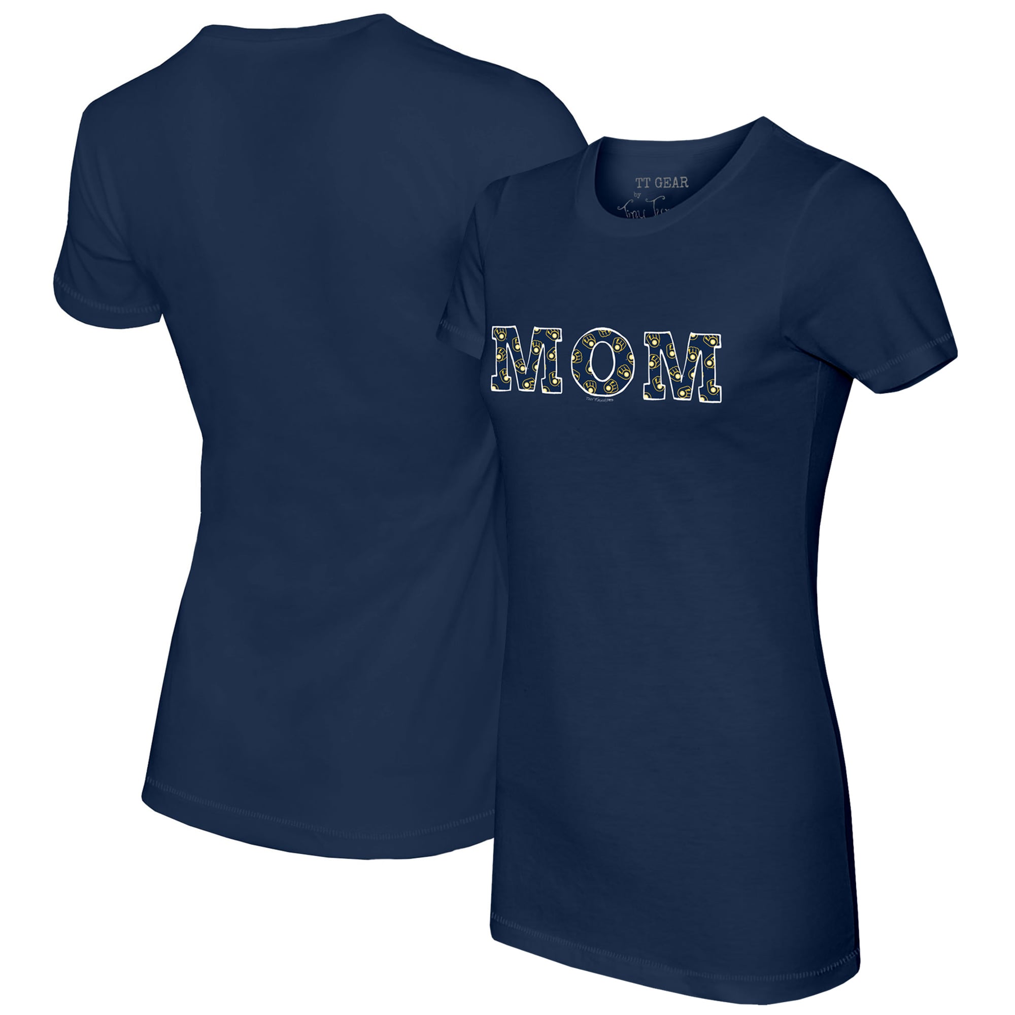 Women's Tiny Turnip Navy Milwaukee Brewers Logo Mom T-Shirt