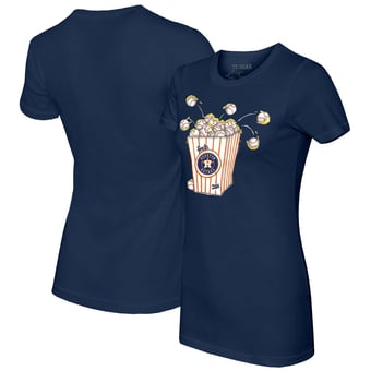Women's Tiny Turnip Navy Houston Astros Popcorn T-Shirt