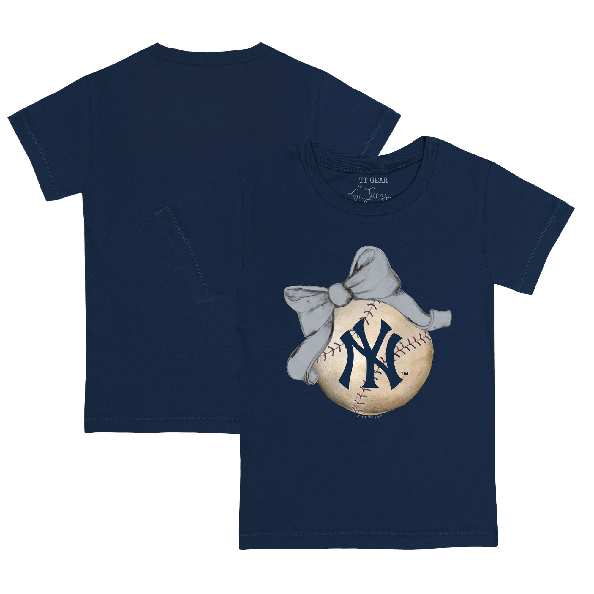 Infant Tiny Turnip Navy New York Yankees Baseball Bow T-Shirt Infant Tiny Turnip Navy New York Yankees Baseball Bow T-Shirt