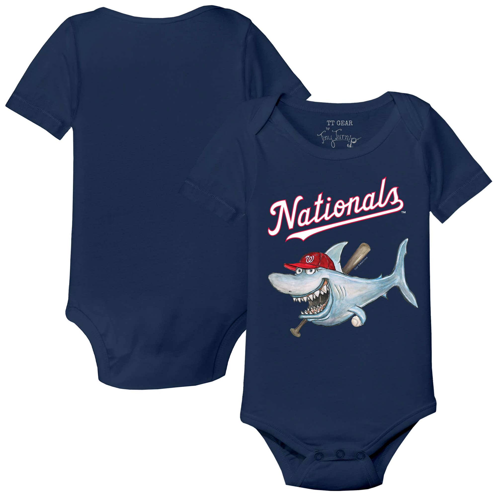 Infant Tiny Turnip Navy Washington Nationals Shark Bodysuit