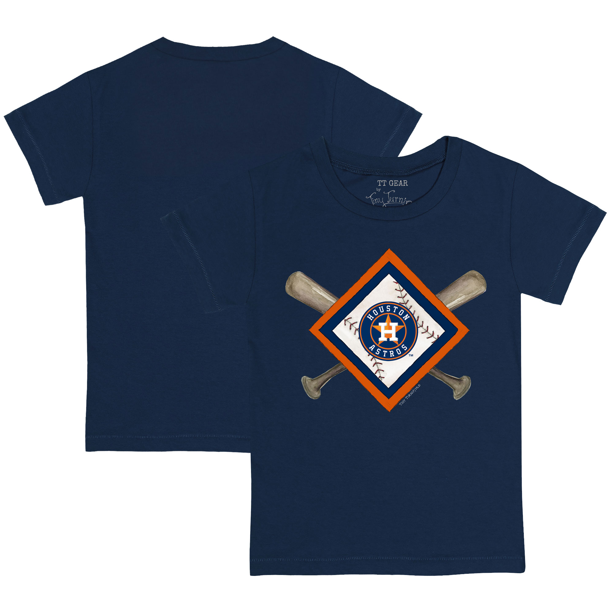 Toddler Tiny Turnip Navy Houston Astros Diamond Cross Bats T-Shirt Toddler Tiny Turnip Navy Houston Astros Diamond Cross Bats T-Shirt