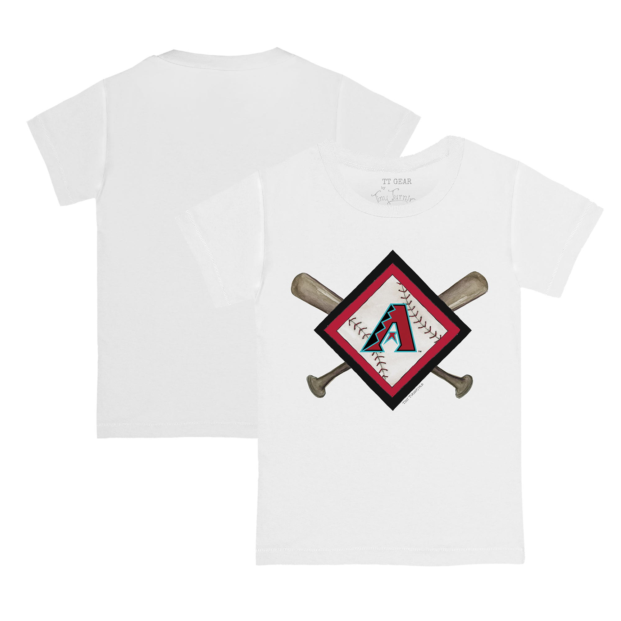 Toddler Tiny Turnip White Arizona Diamondbacks Diamond Cross Bats T-Shirt Toddler Tiny Turnip White Arizona Diamondbacks Diamond Cross Bats T-Shirt