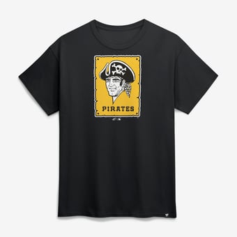 Men's Black Pittsburgh Pirates Cooperstown Collection Forbes Team Logo T-Shirt