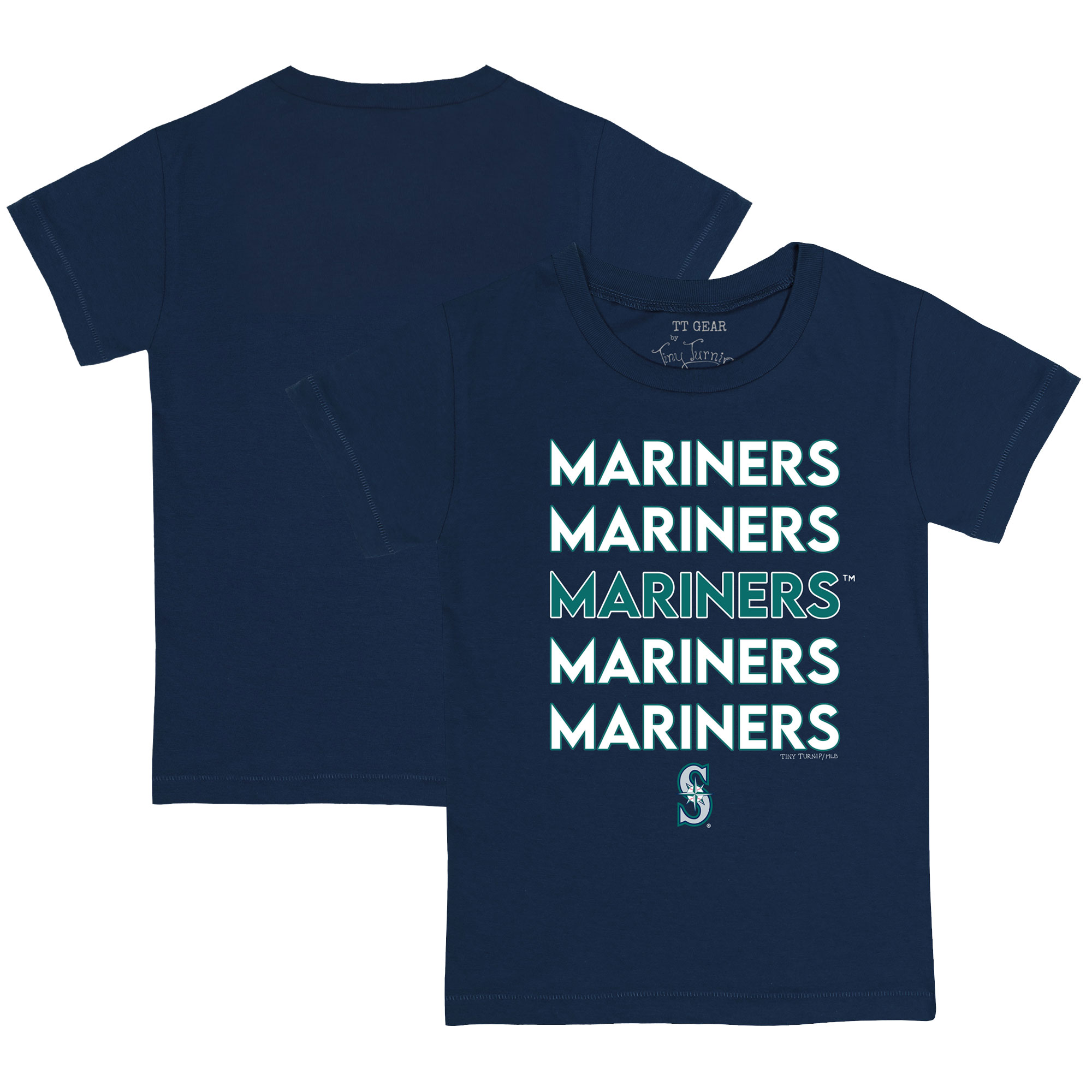 Toddler Tiny Turnip Navy Seattle Mariners Stacked T-Shirt