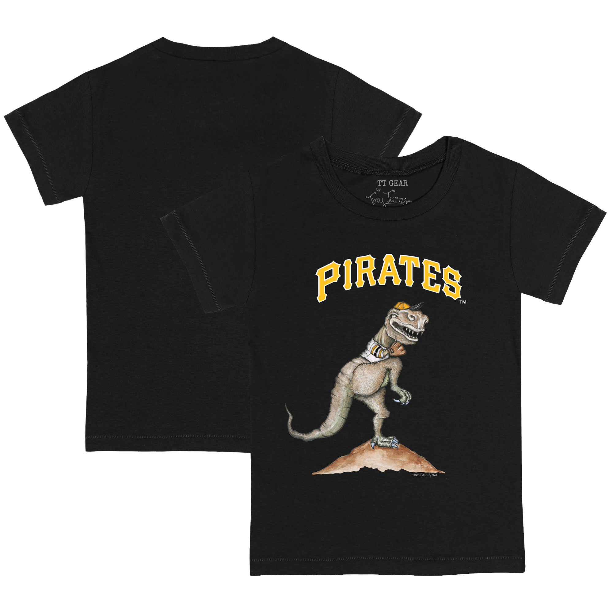 Toddler Tiny Turnip Black Pittsburgh Pirates TT Rex T-Shirt Toddler Tiny Turnip Black Pittsburgh Pirates TT Rex T-Shirt
