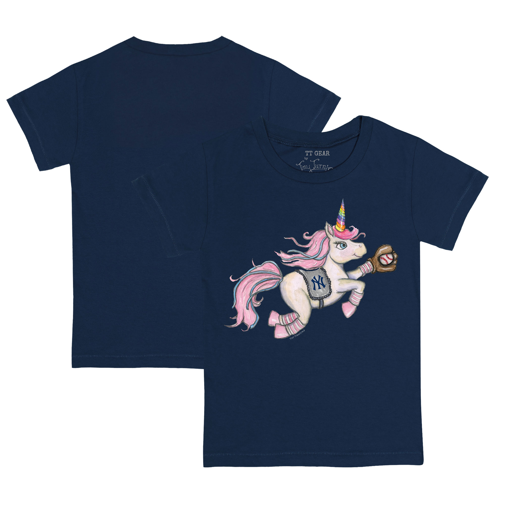 Toddler Tiny Turnip Navy New York Yankees Unicorn T-Shirt