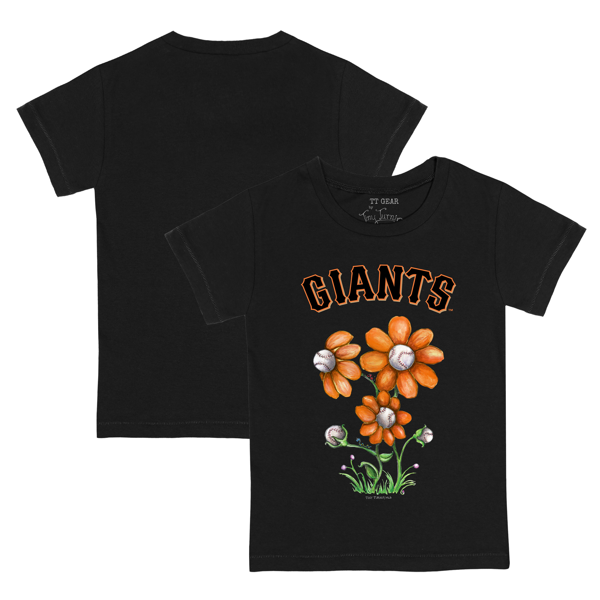 Youth Tiny Turnip Black San Francisco Giants Blooming Baseballs T-Shirt Youth Tiny Turnip Black San Francisco Giants Blooming Baseballs T-Shirt