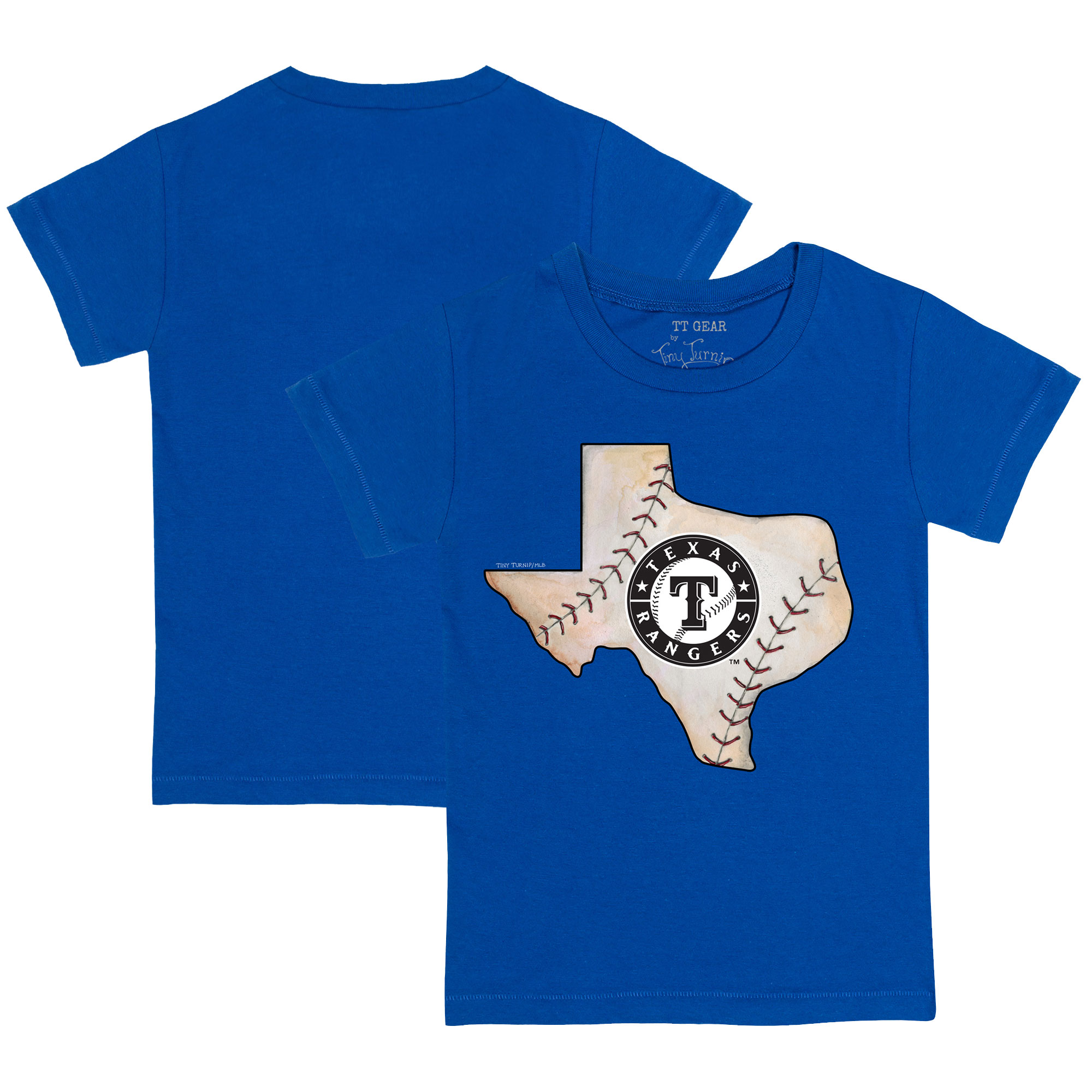 Youth Tiny Turnip Royal Texas Rangers State Outline T-Shirt Youth Tiny Turnip Royal Texas Rangers State Outline T-Shirt