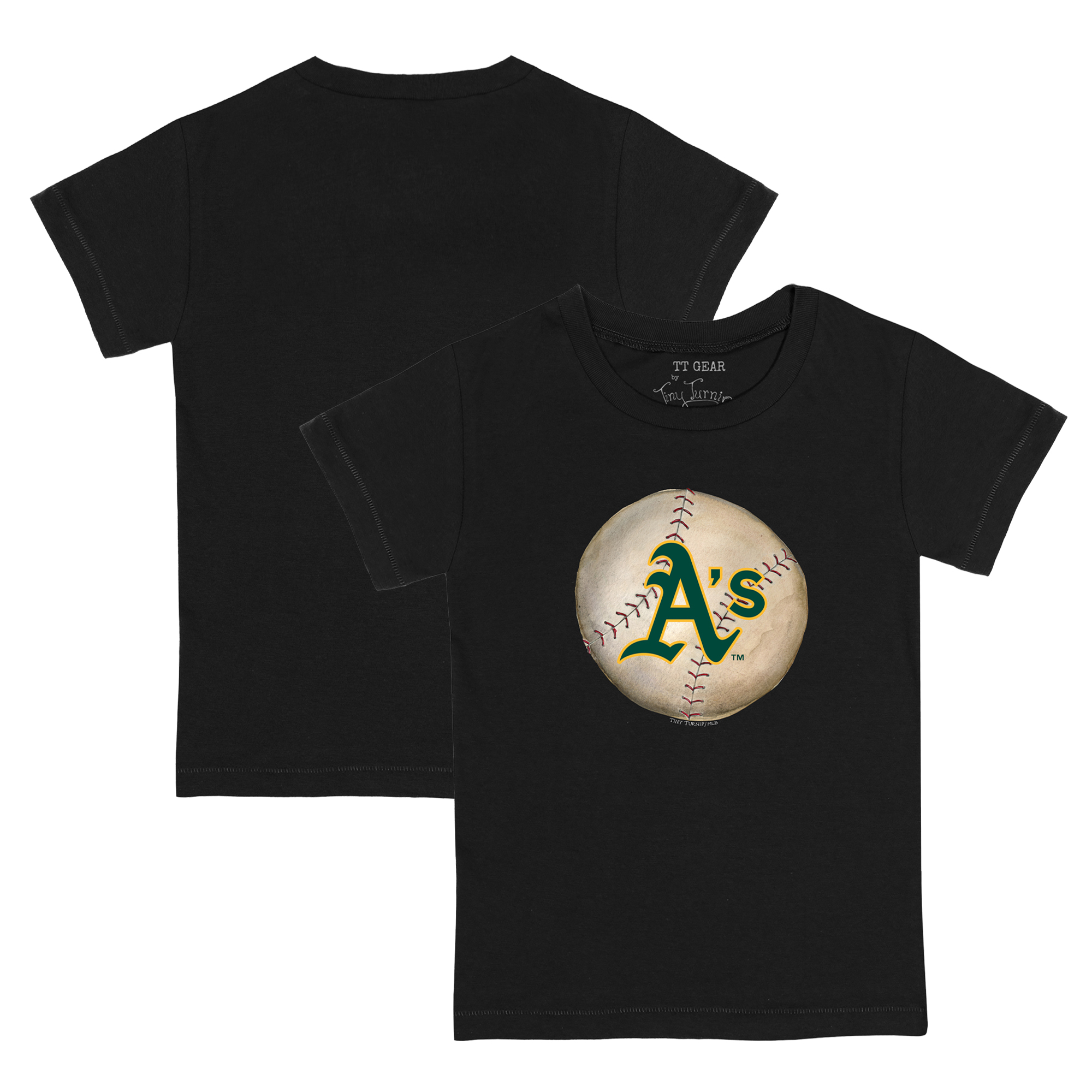 Youth Tiny Turnip Black Athletics Stitched Baseball T-Shirt Youth Tiny Turnip Black Athletics Stitched Baseball T-Shirt