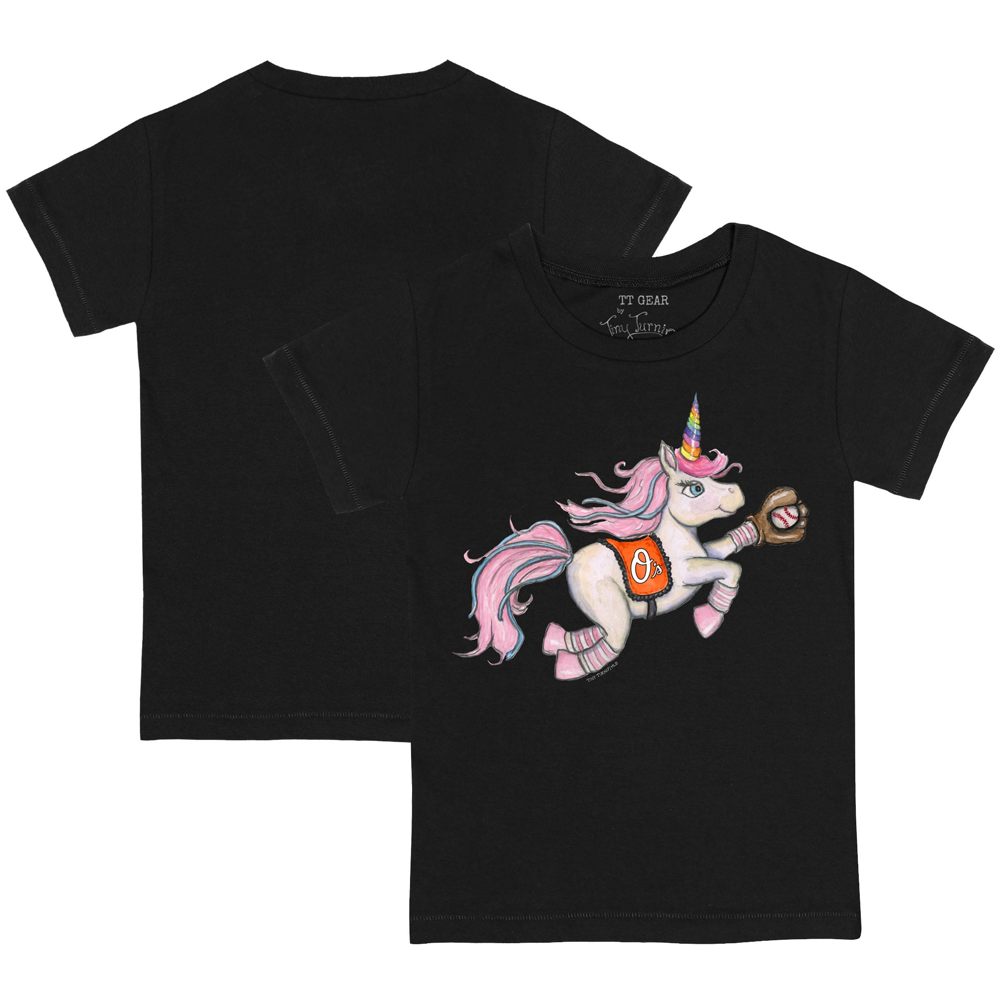 Youth Tiny Turnip Black Baltimore Orioles Unicorn T-Shirt