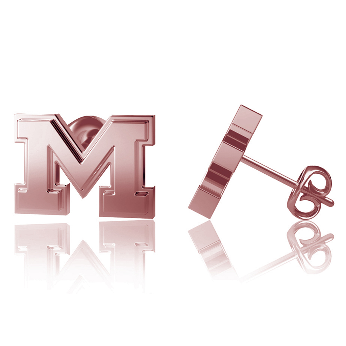 Dayna Designs Michigan Wolverines Rose Gold Post Earrings Dayna Designs Michigan Wolverines Rose Gold Post Earrings
