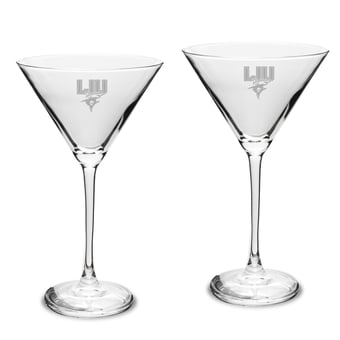 LIU Sharks Two-Piece Traditional 10oz. Martini Glass Set