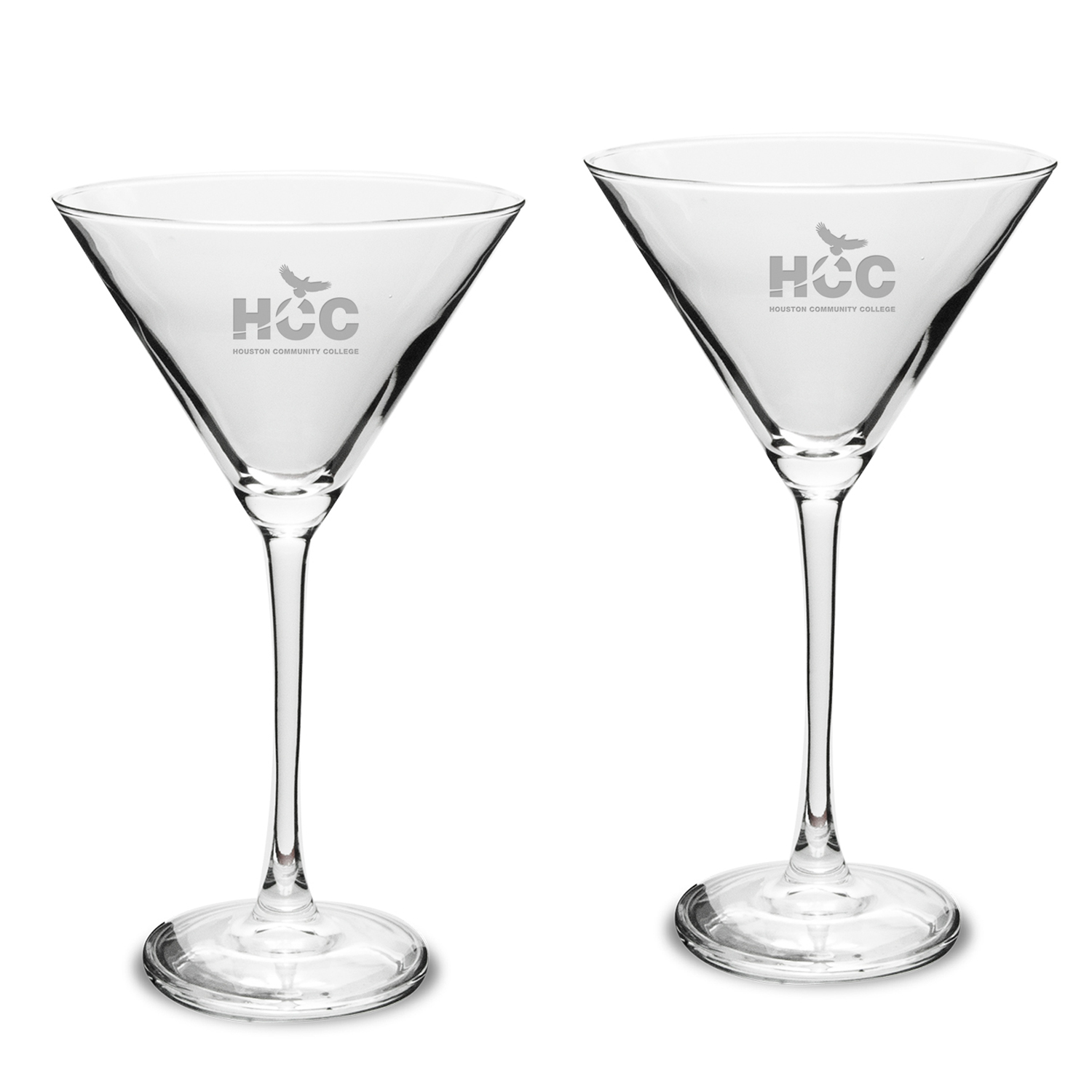 Houston Community College Two-Piece Traditional 10oz. Martini Glass Set
