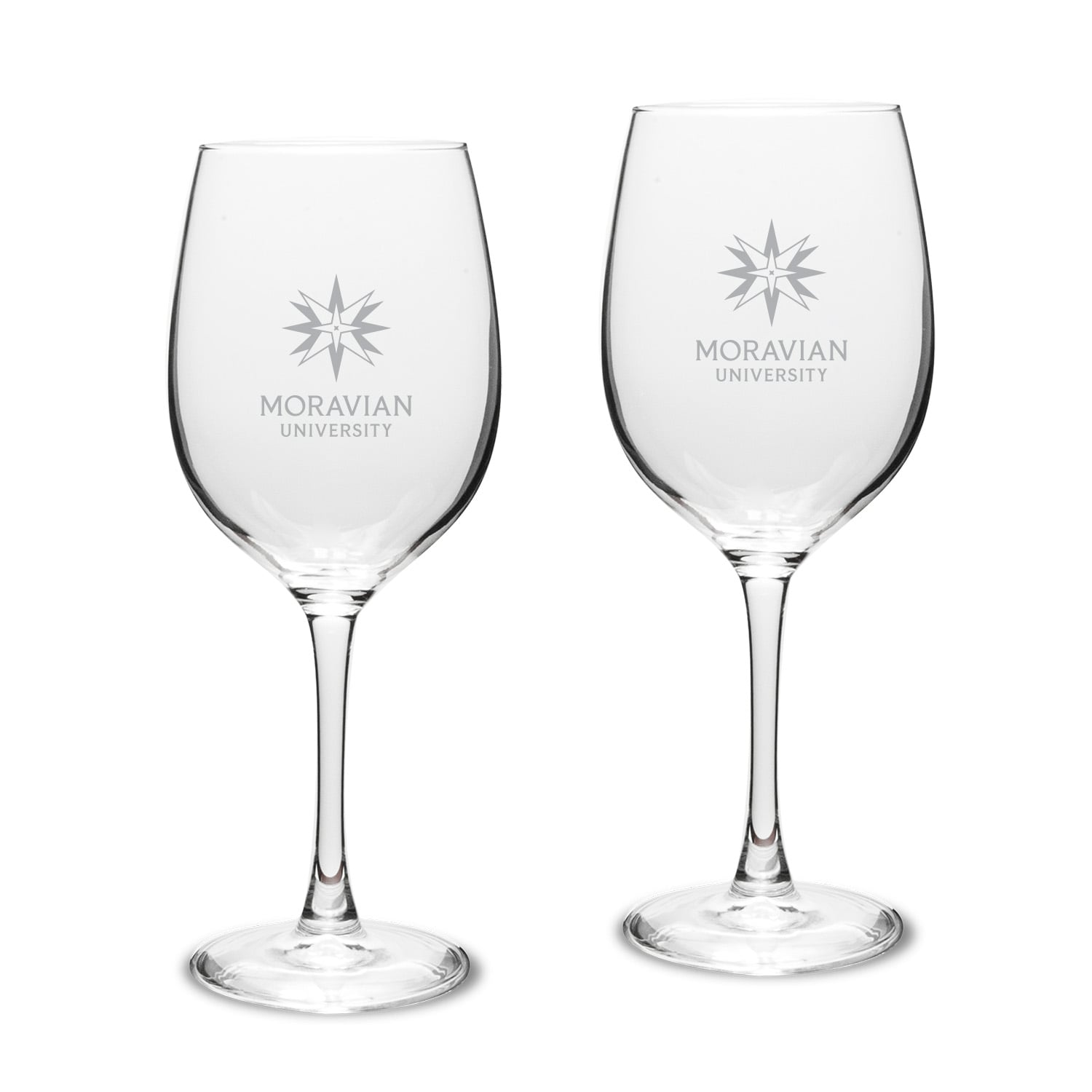 Moravian Greyhounds Two-Piece 16oz. Traditional White Wine Glass Set