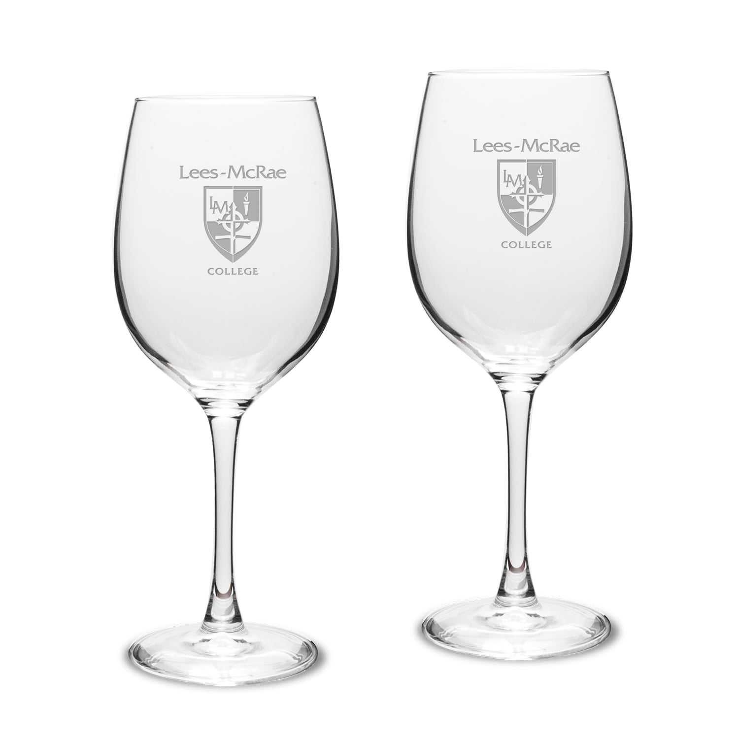 Lees-McRae Bobcats Two-Piece 16oz. Traditional White Wine Glass Set